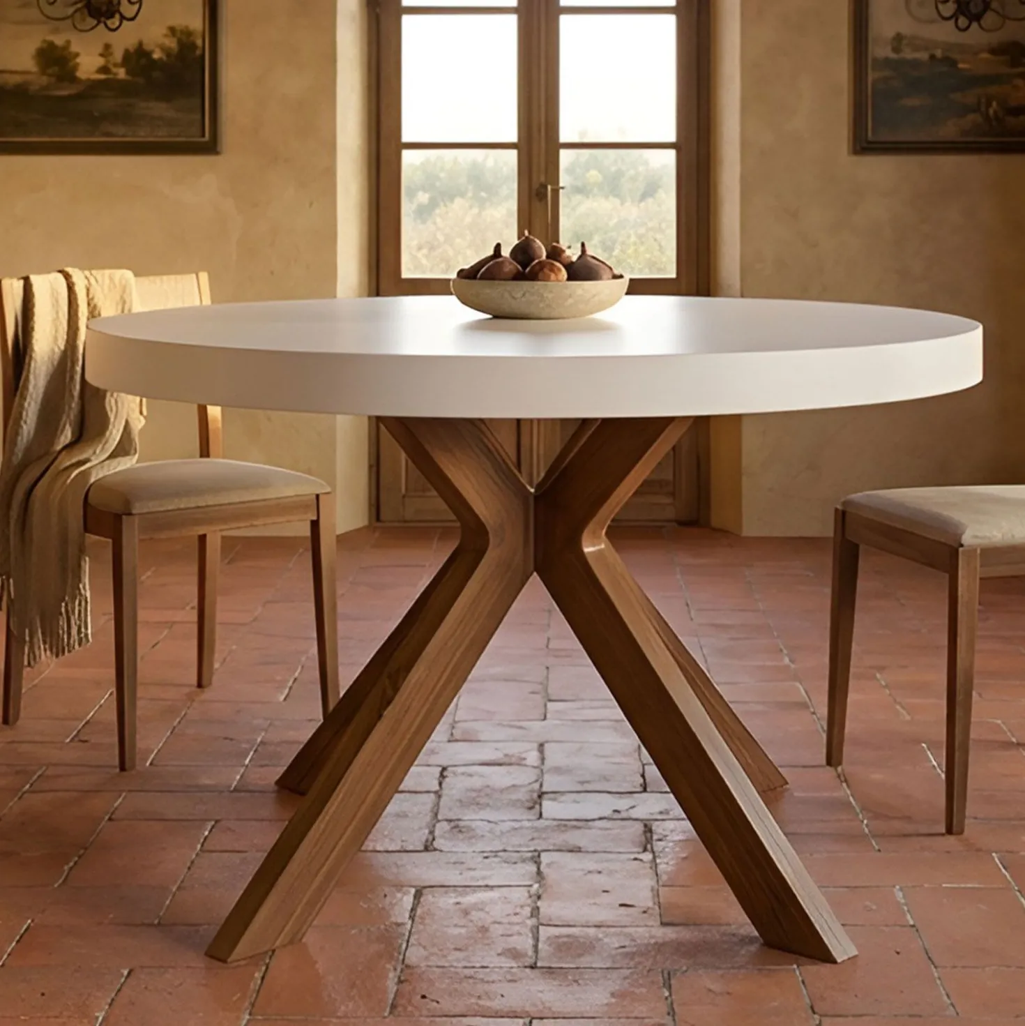 Table ronde extensible Myriade Blanc