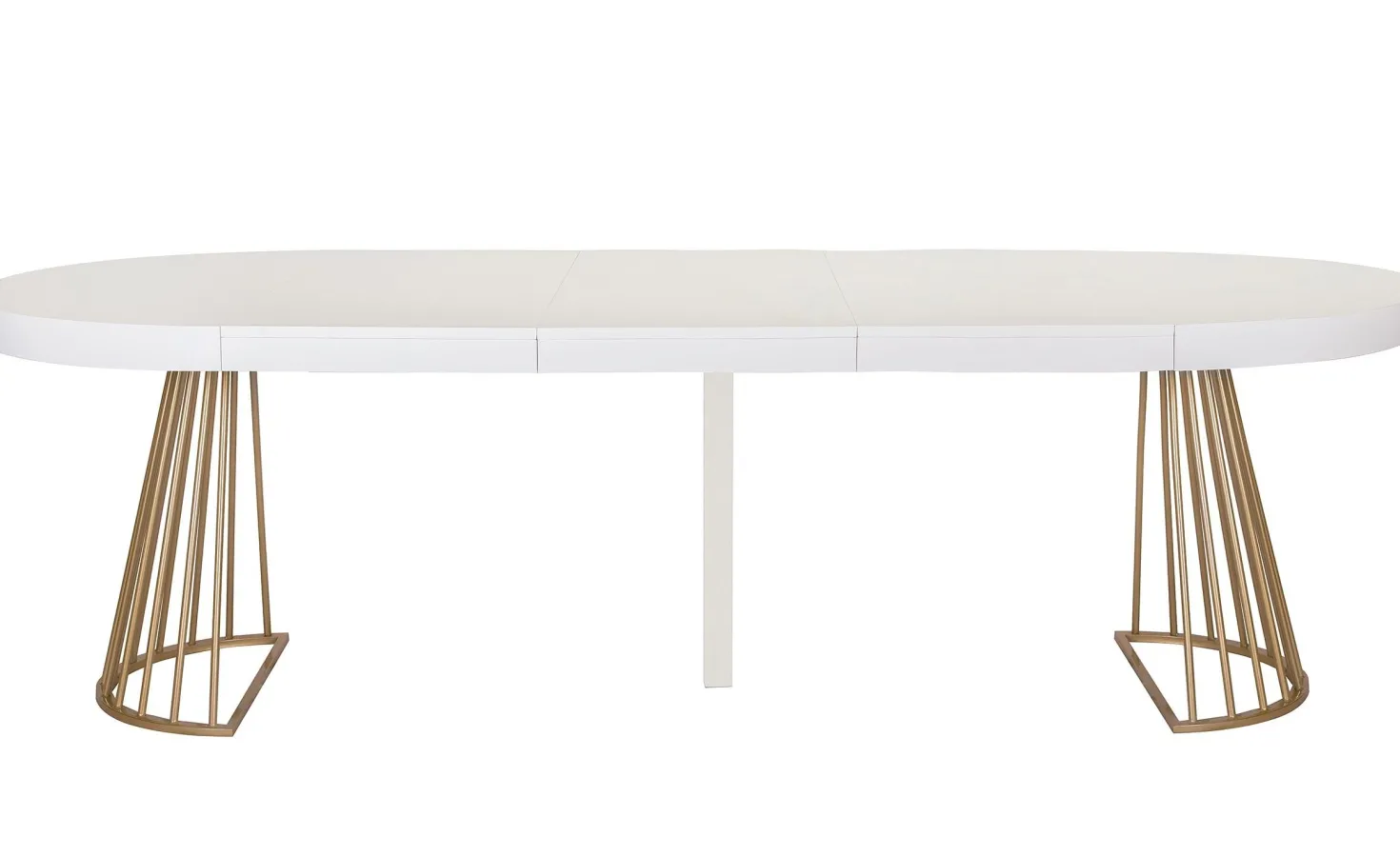 Table ronde extensible Soare Blanc pieds Or