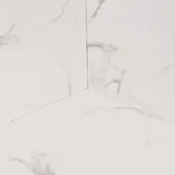 Table ronde pliante gain de place Foldine Ø100cm Métal Noir et Effet marbre Blanc