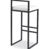 Tabouret de bar en métal Drakkar Noir et Tissu bouclette Crème