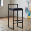 Tabouret de bar en métal Drakkar Noir et Velours Noir
