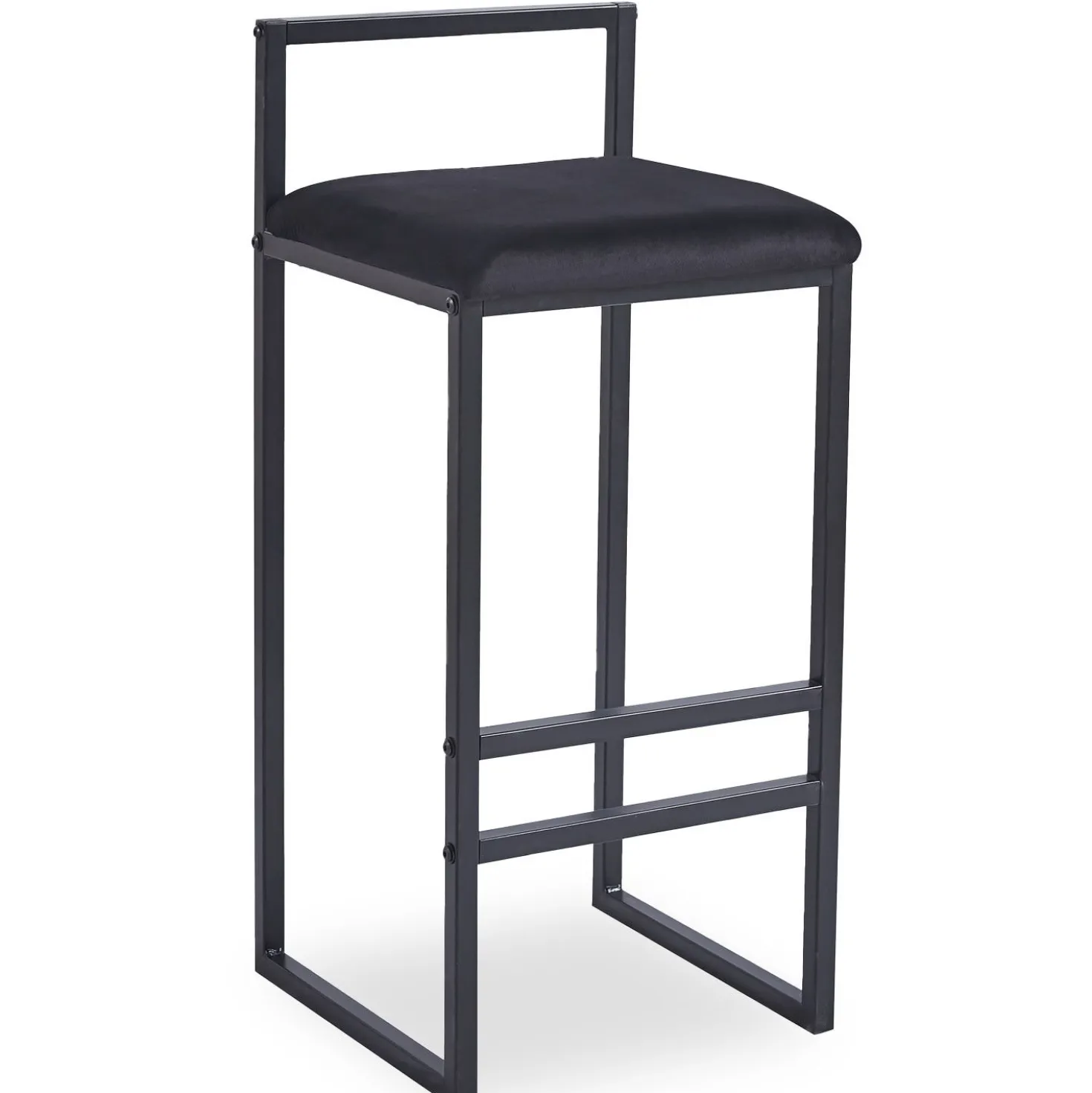 Tabouret de bar en métal Drakkar Noir et Velours Noir
