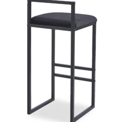 Tabouret de bar en métal Drakkar Noir et Velours Noir