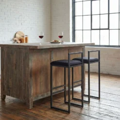 Tabouret de bar en métal Drakkar Noir et Velours Noir