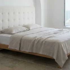 Tête de lit capitonnée Luxor 160cm Tissu bouclette Crème