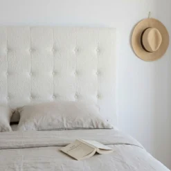 Tête de lit capitonnée Luxor 160cm Tissu bouclette Crème
