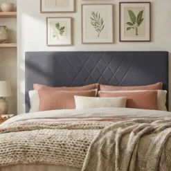 Tête de lit Diam 180cm Tissu Gris Foncé
