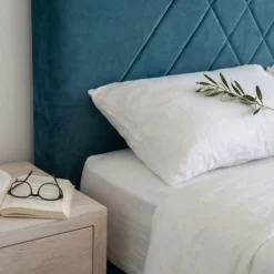 Tête de lit Diam 160cm Velours Bleu