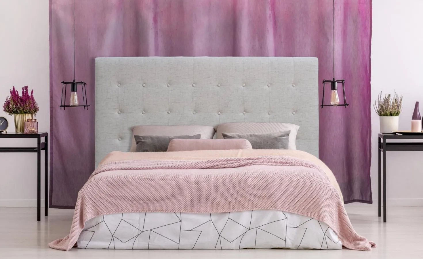 Tête de lit Luxor 180cm Tissu Beige
