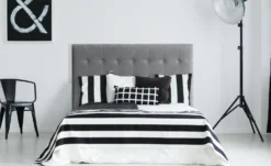 Tête de lit Luxor 160cm Velours Argent