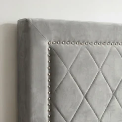Tête de lit Meghan 140cm Velours Argent