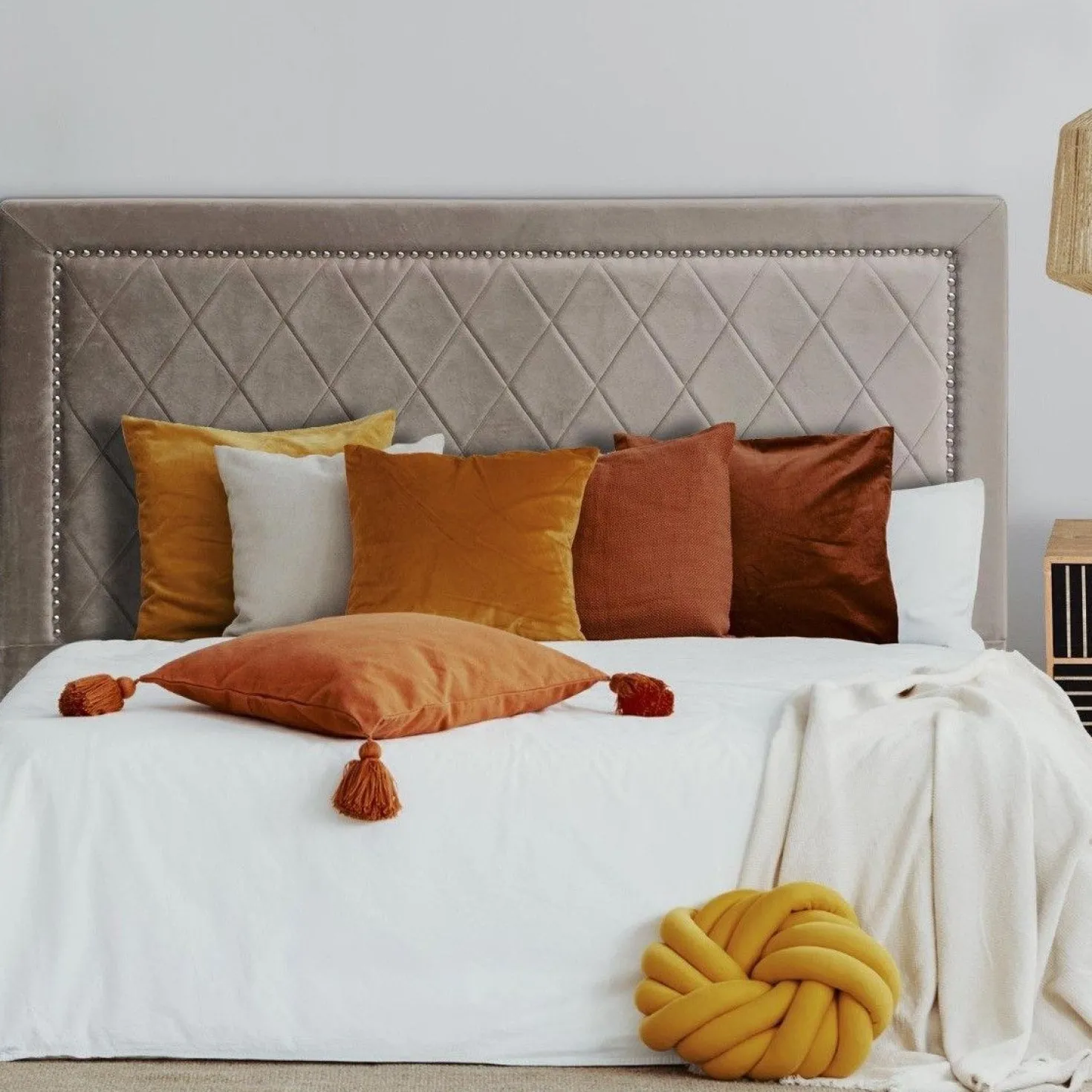 Tête de lit Meghan 160cm Velours Taupe