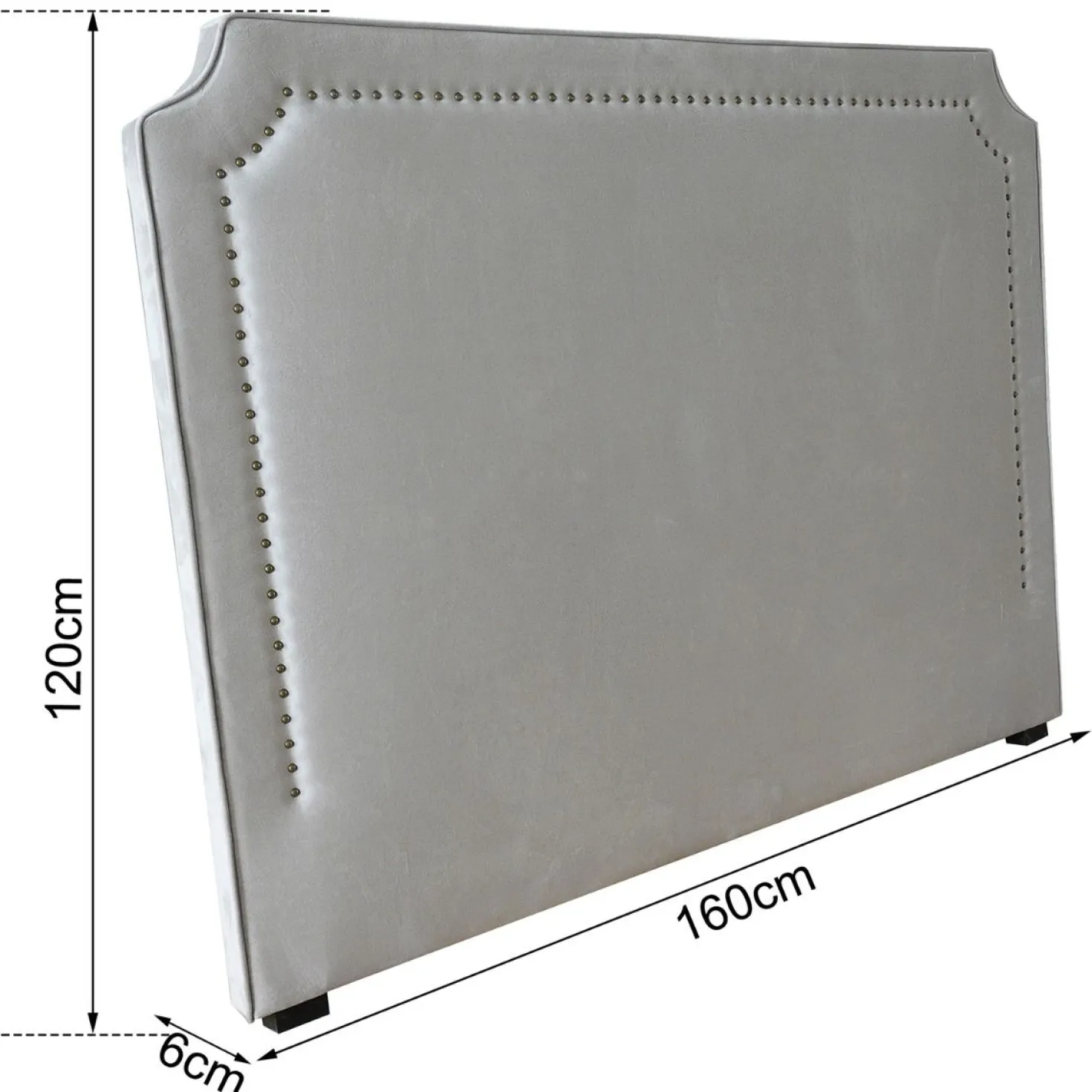 Tête de lit Milana 160cm Tissu Gris