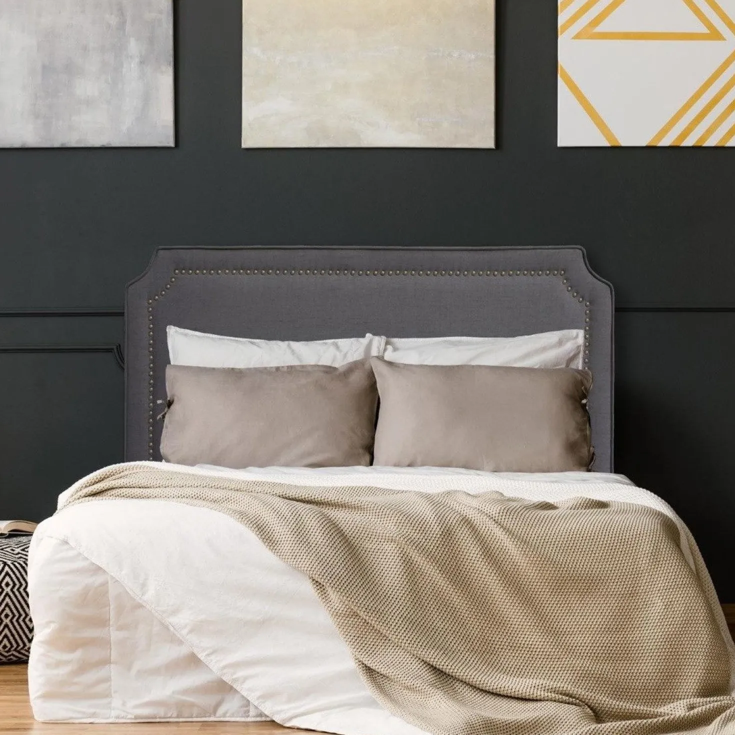Tête de lit Milana 160cm Tissu Gris