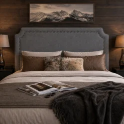 Tête de lit Milana 160cm Tissu Gris