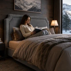 Tête de lit Milana 160cm Tissu Gris