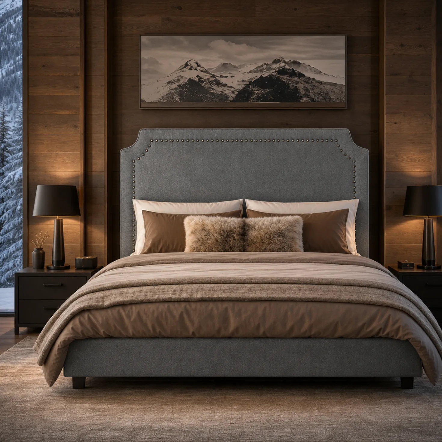 Tête de lit Milana 160cm Tissu Gris