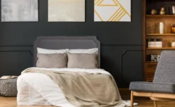 Tête de lit Milana 140cm Tissu Gris