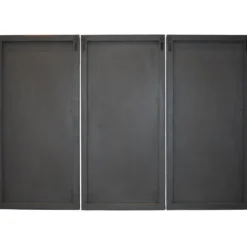 Tête de lit murale triptyque Aurore 160cm Bois sculpté Noir