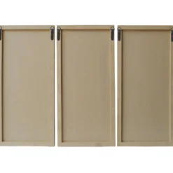 Tête de lit murale triptyque Aurore 160cm Bois sculpté Beige patiné