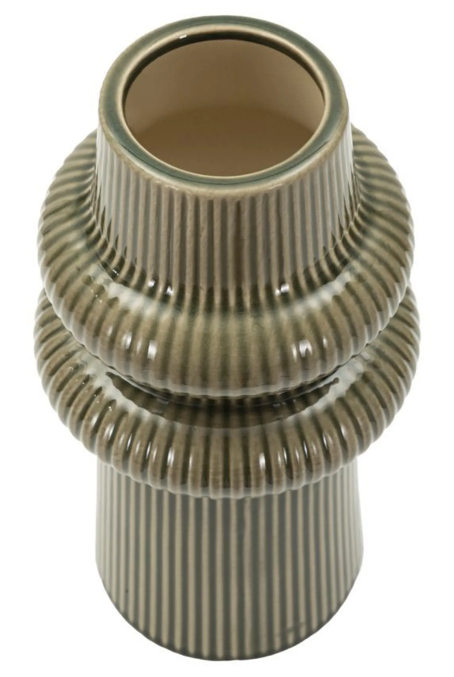 Vase Armony sculptural en céramique marron
