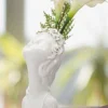 Vase buste jeune fille Porcelaine Blanc couronne de fleurs dorées