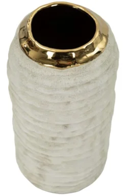 Vase compact finition mate intérieur doré