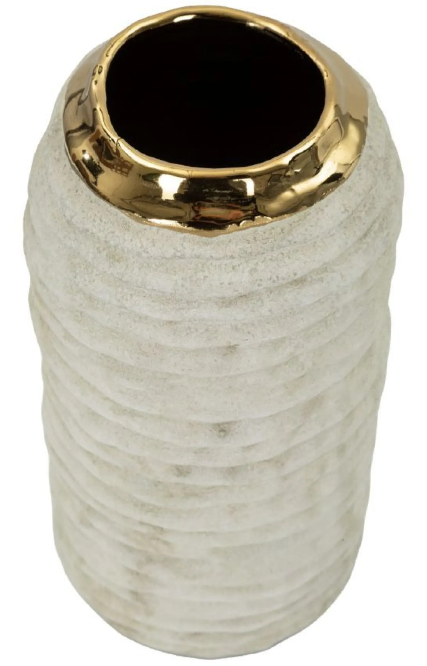 Vase compact finition mate intérieur doré