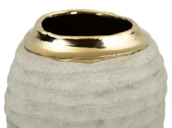 Vase compact finition mate intérieur doré