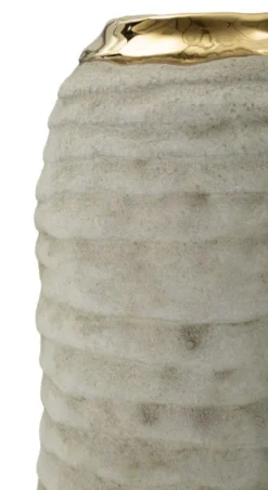 Vase compact finition mate intérieur doré
