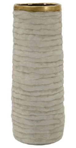 Vase cylindrique Lima finition naturelle intérieur doré