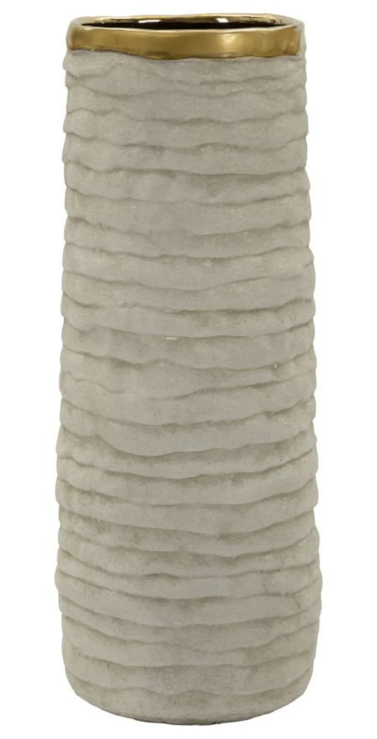 Vase cylindrique Lima finition naturelle intérieur doré