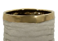 Vase cylindrique Lima finition naturelle intérieur doré
