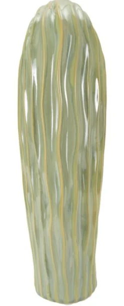 Vase décoratif en céramique texturée Vert