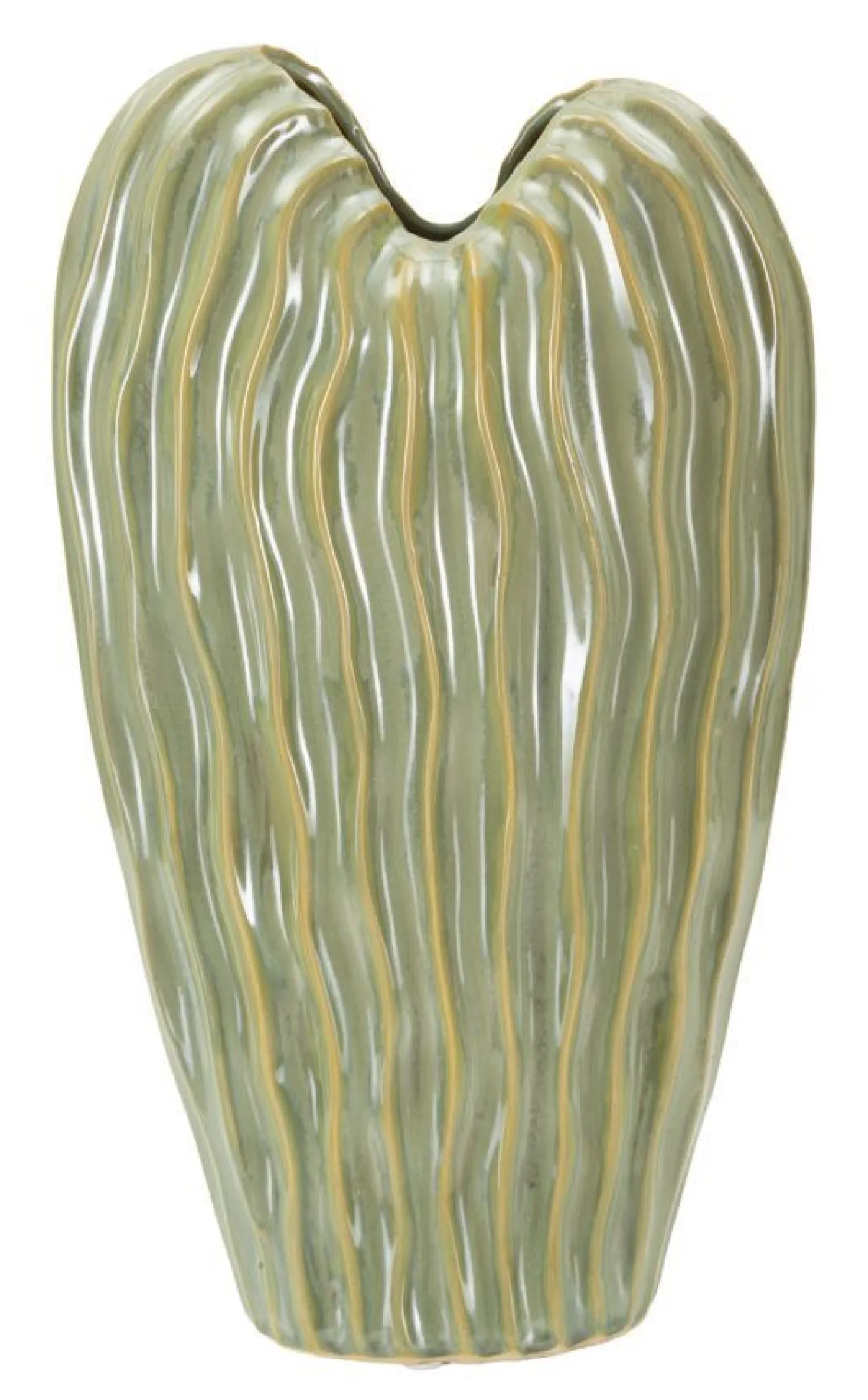 Vase décoratif en céramique texturée Vert