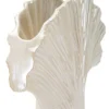 Vase design coquillage finition perlée et brillante