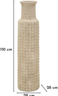 Vase d'extérieur sablé en pierre naturelle