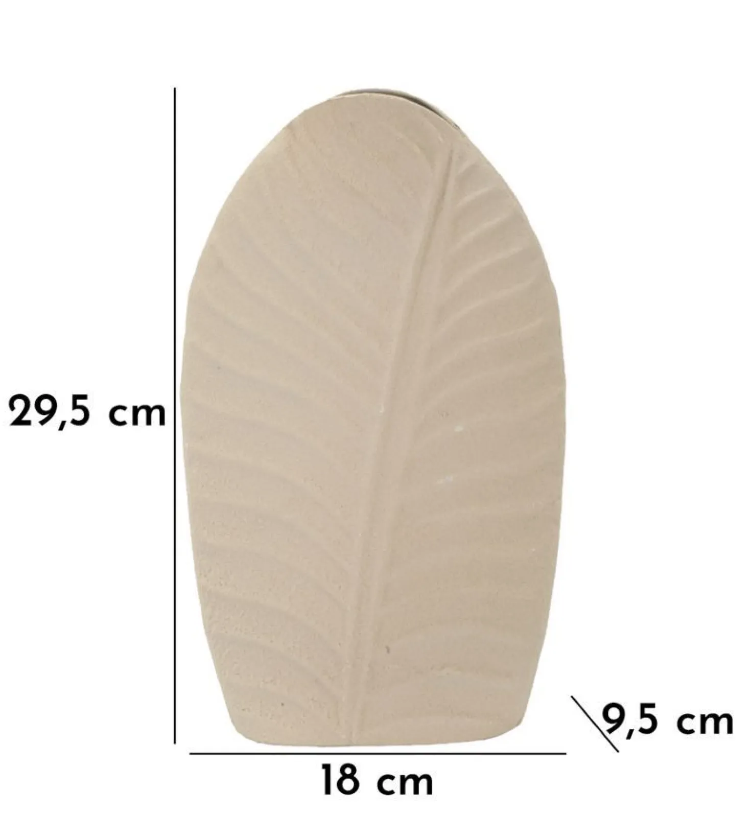 Vase Dune effet Sable surface Feuillue