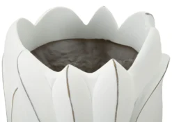 Vase en céramique blanc décorations en relief Gardy