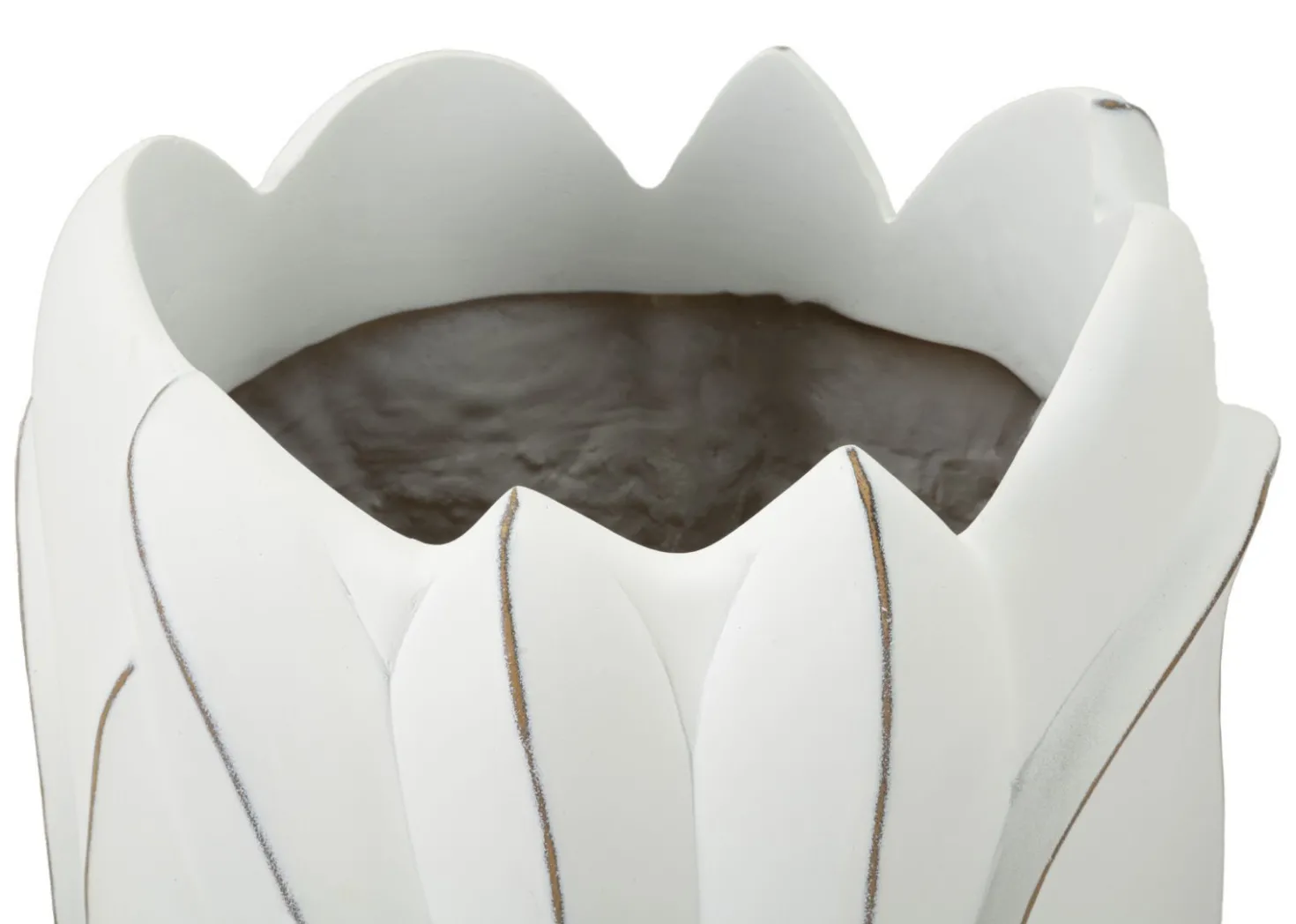 Vase en céramique blanc décorations en relief Gardy
