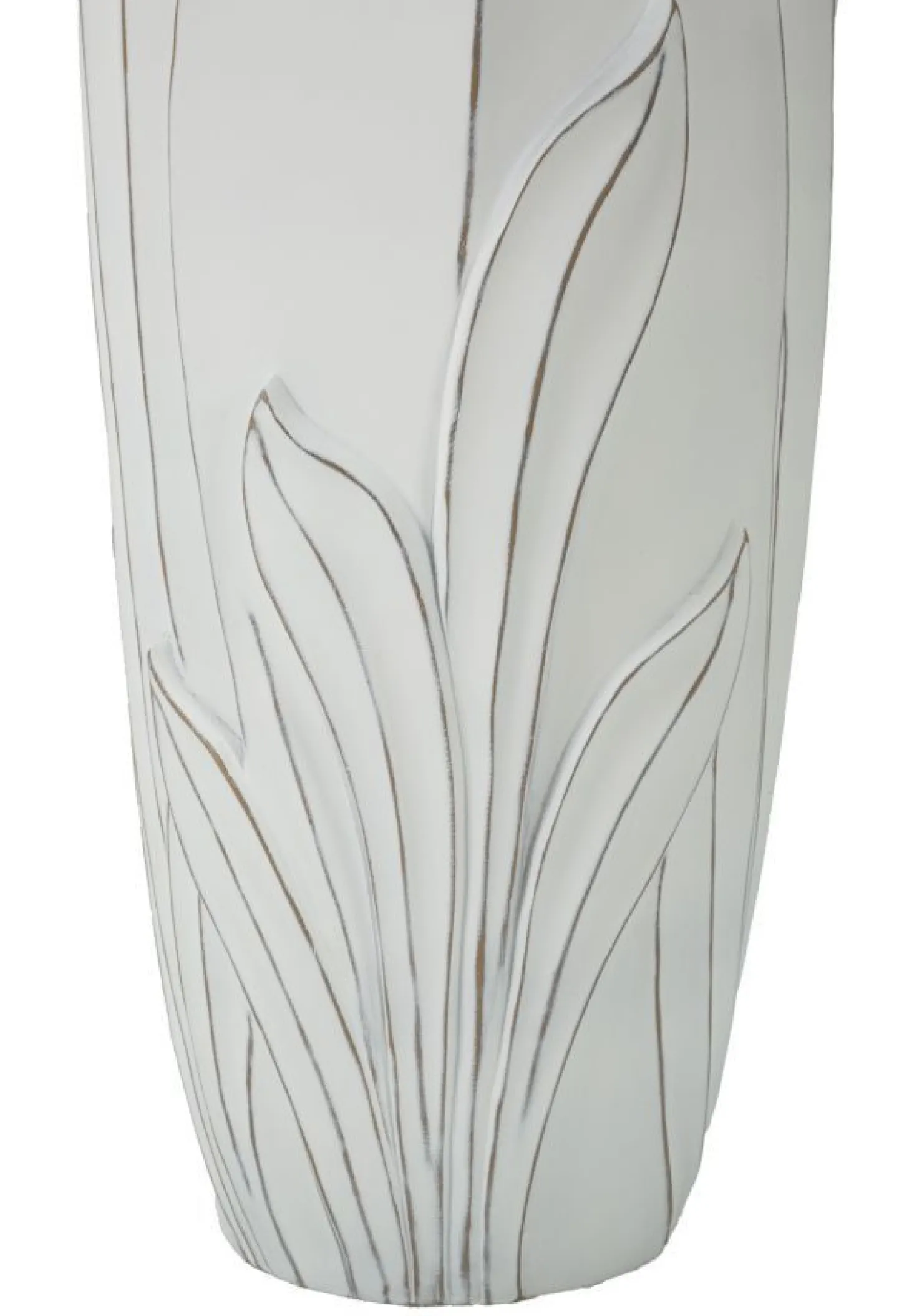Vase en céramique blanc décorations en relief Gardy