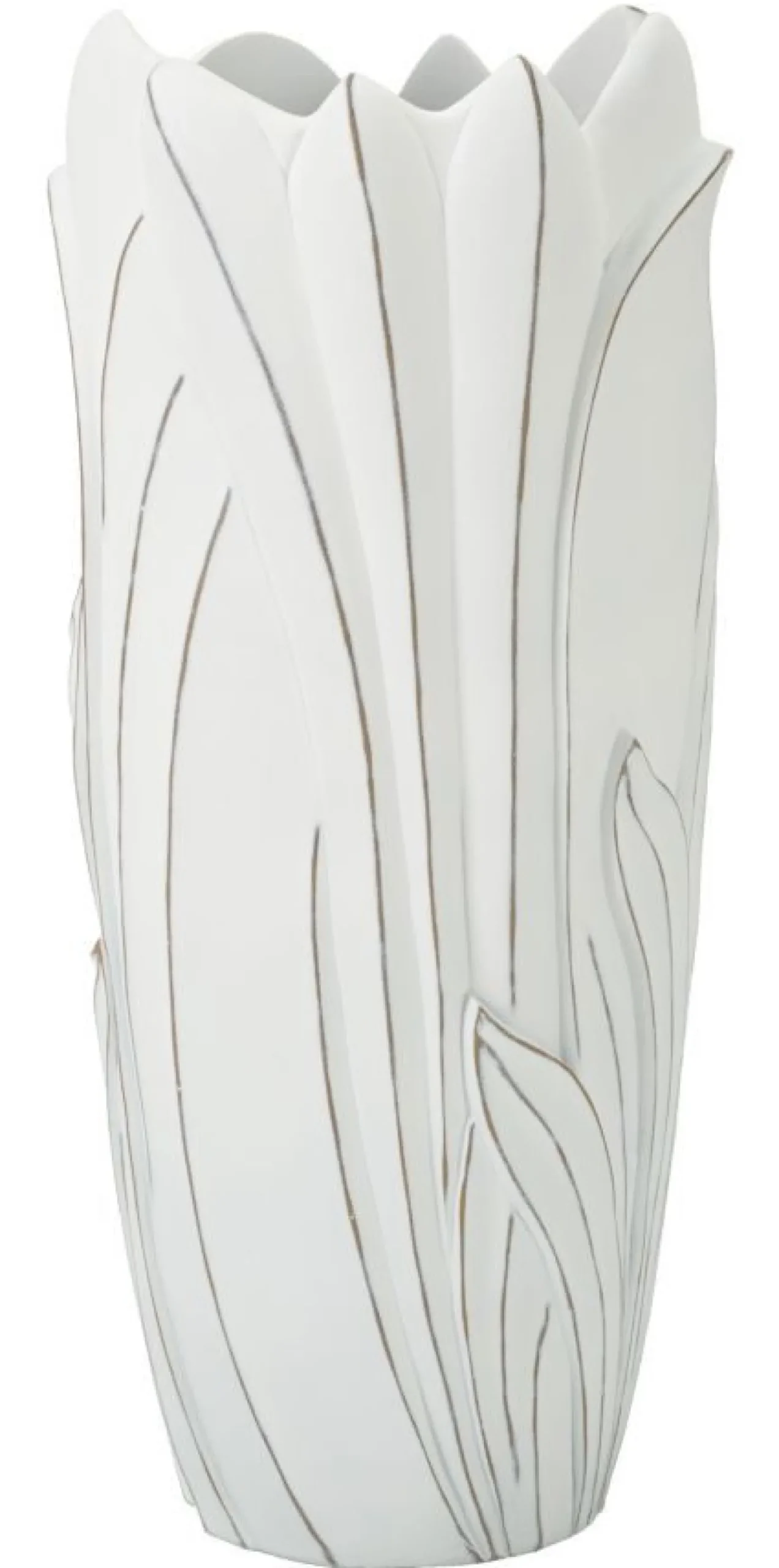 Vase en céramique blanc décorations en relief Gardy