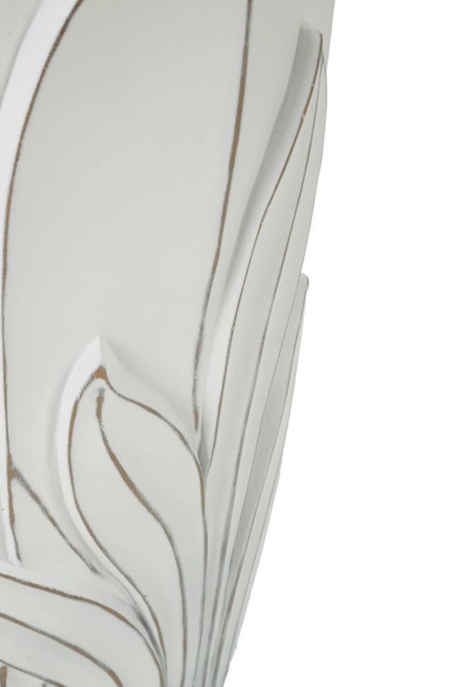 Vase en céramique blanc décoré en relief