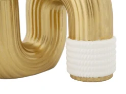 Vase en polyester blanc et doré