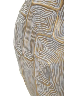 Vase en polyrésine géométrique blanc et or