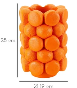 Vase en polyrésine motif Oranges Orange