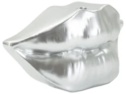 Vase en résine argentée Lips