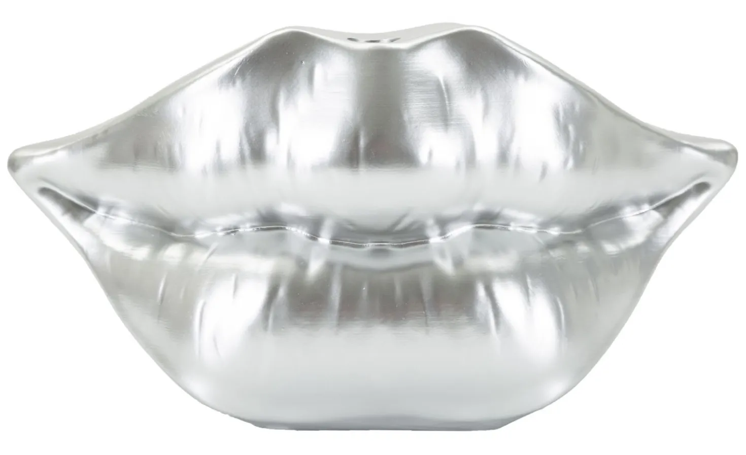 Vase en résine argentée Lips