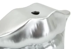 Vase en résine argentée Lips