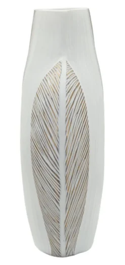Vase en résine Ho Chi Minh Blanc et doré